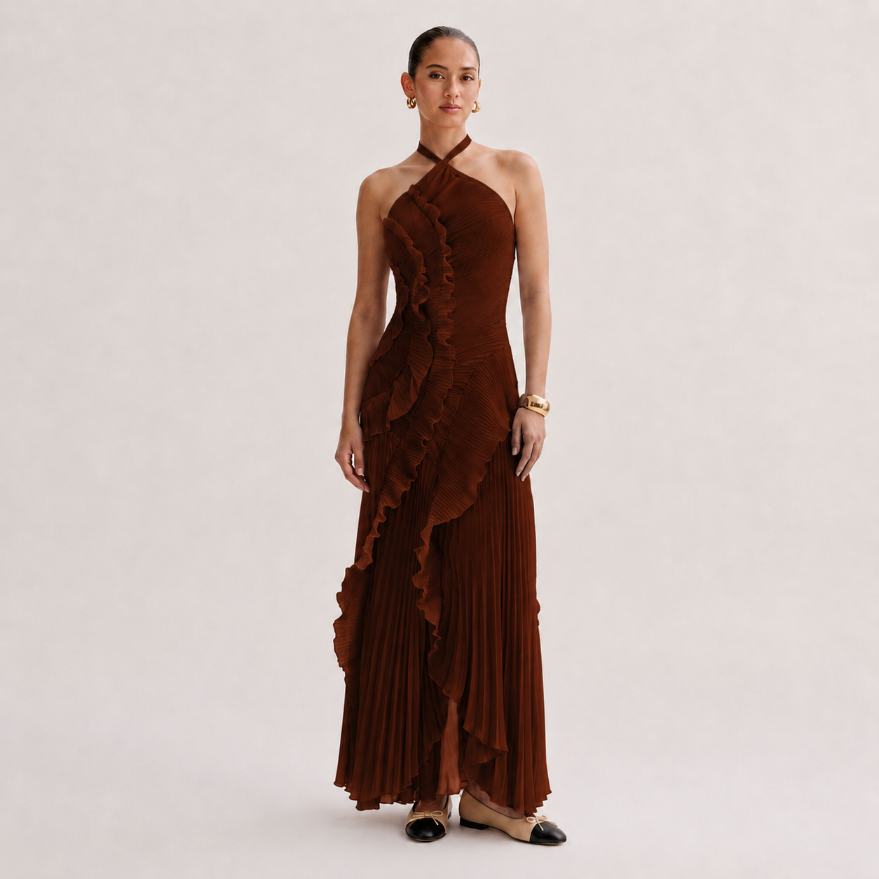 OLYVA - Abendkleid mit Rüschen