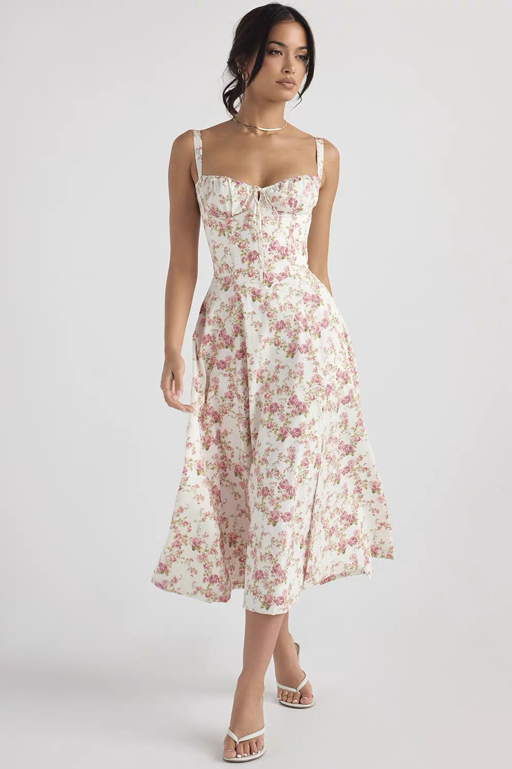 OLYVA-Minikleid mit Blumenmuster