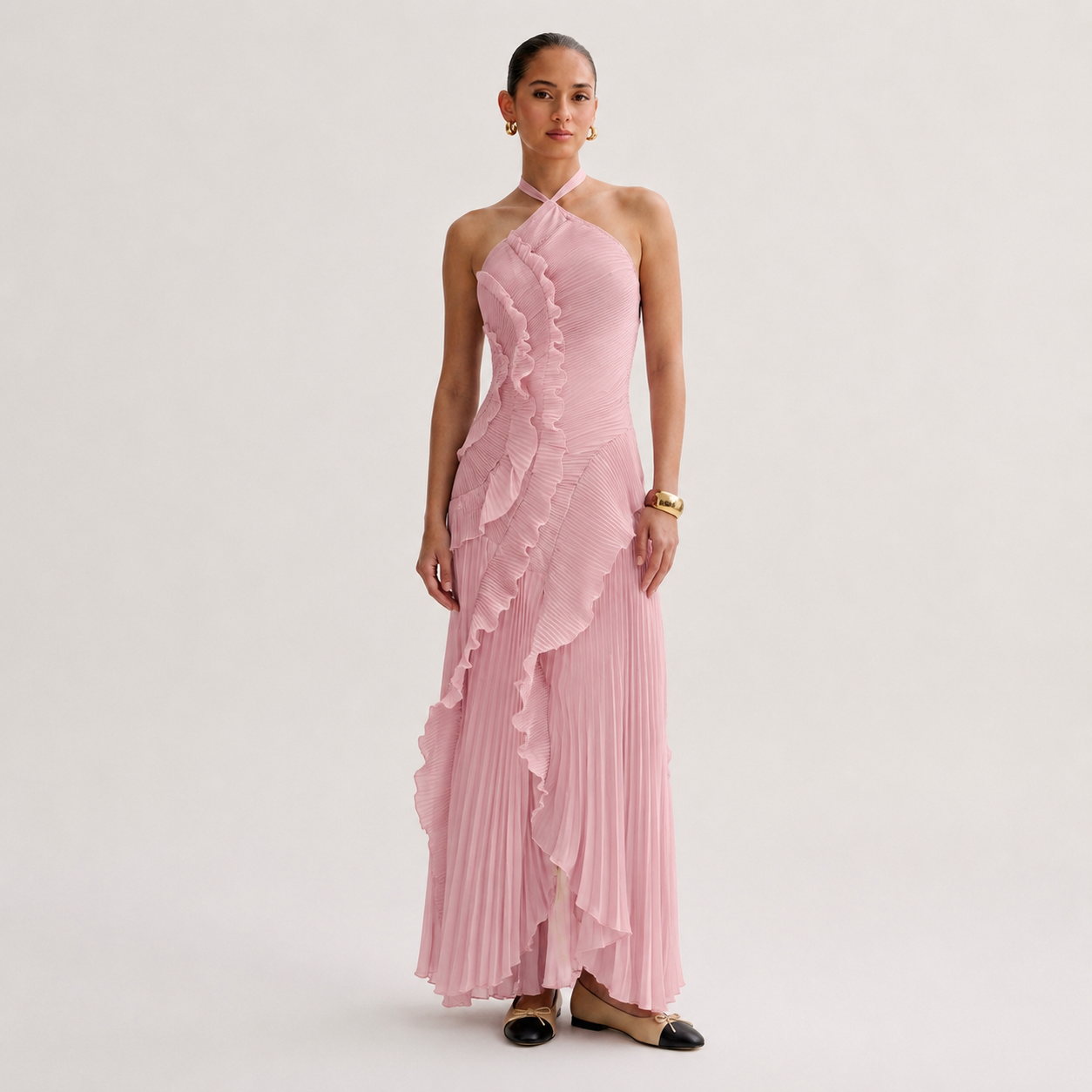 OLYVA - Abendkleid mit Rüschen