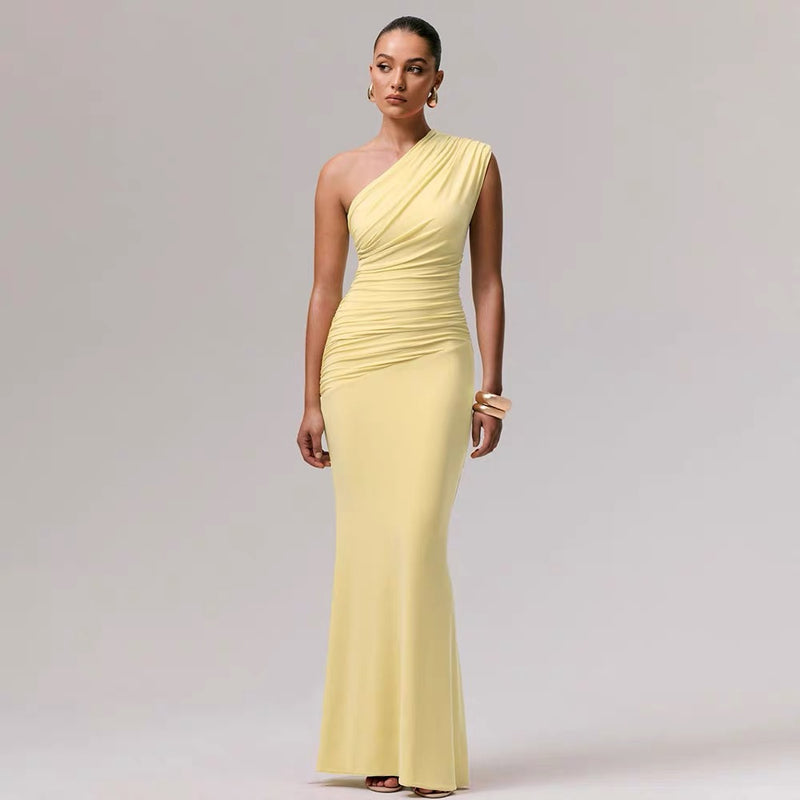 OLYV –Maxikleid One-Shoulder-Schnitt