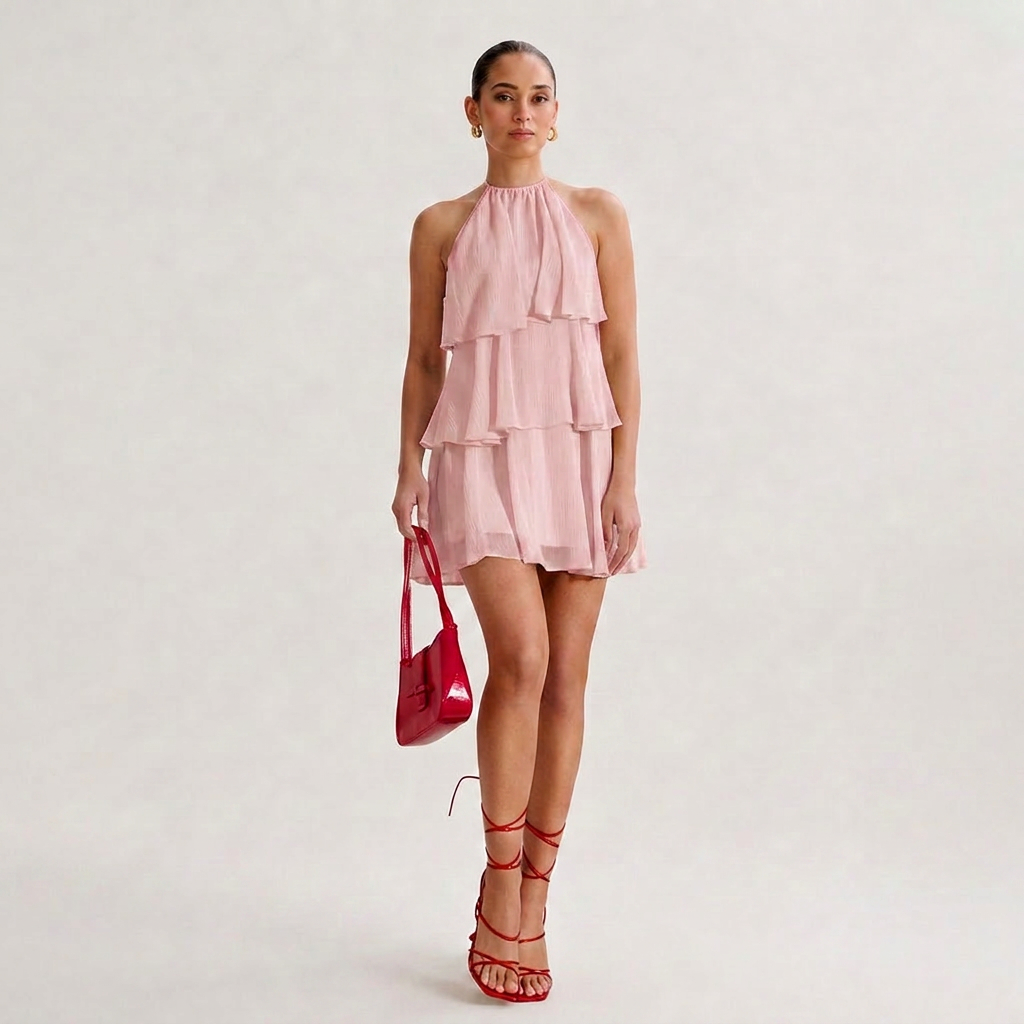 OLYVA-Minikleid mit Stufen-Design