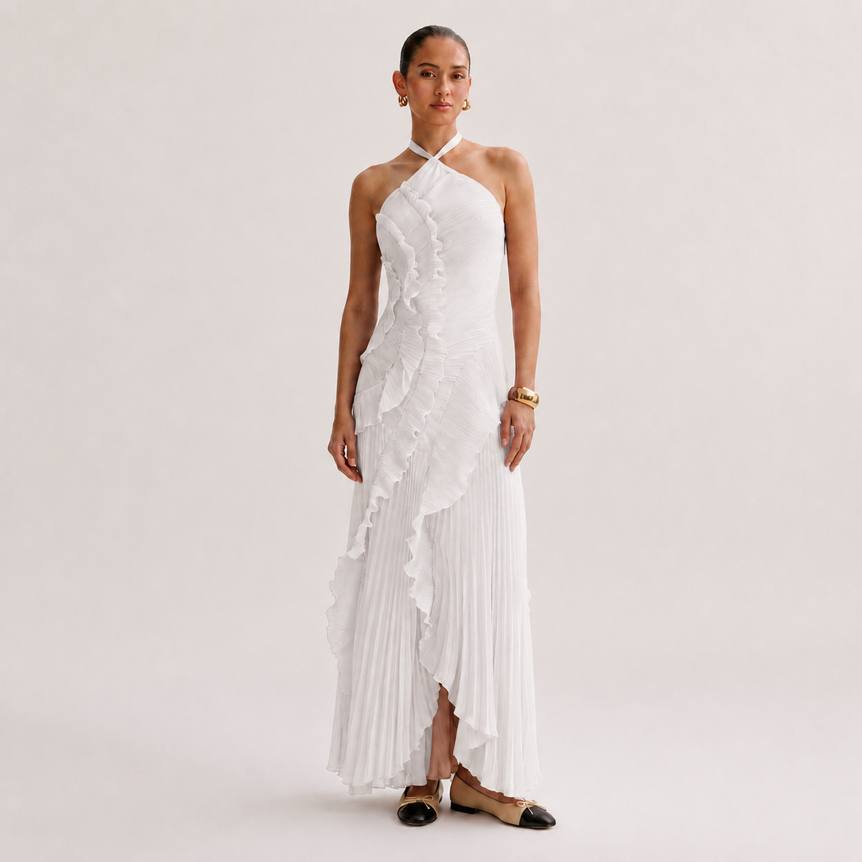 OLYVA - Abendkleid mit Rüschen