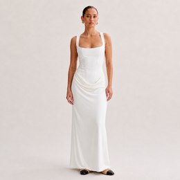 OLYVA-Satin-Maxikleid