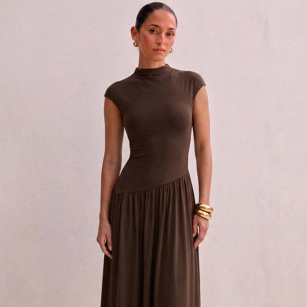 OLYVA-Kleid mit figurbetontem Oberteil