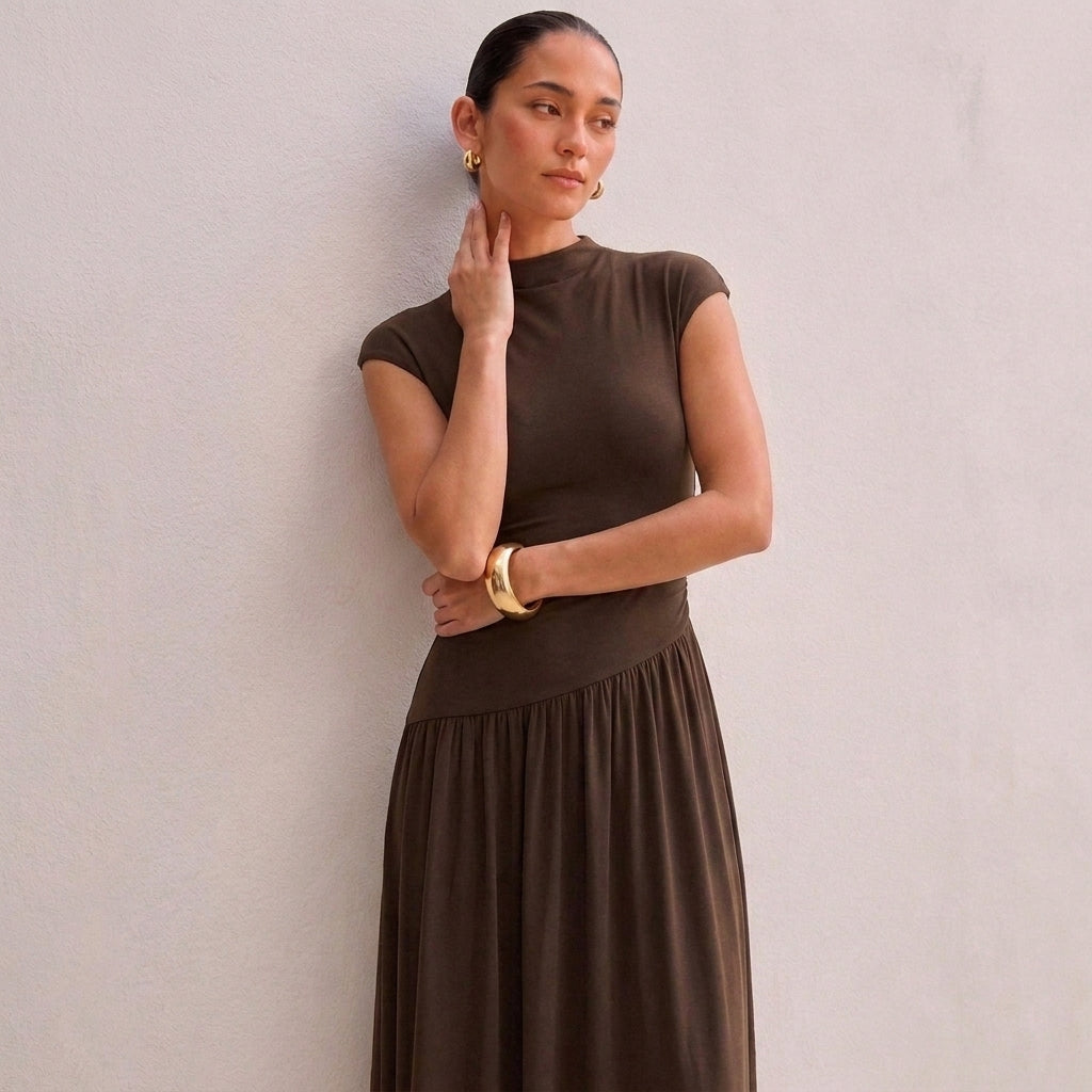 OLYVA-Kleid mit figurbetontem Oberteil