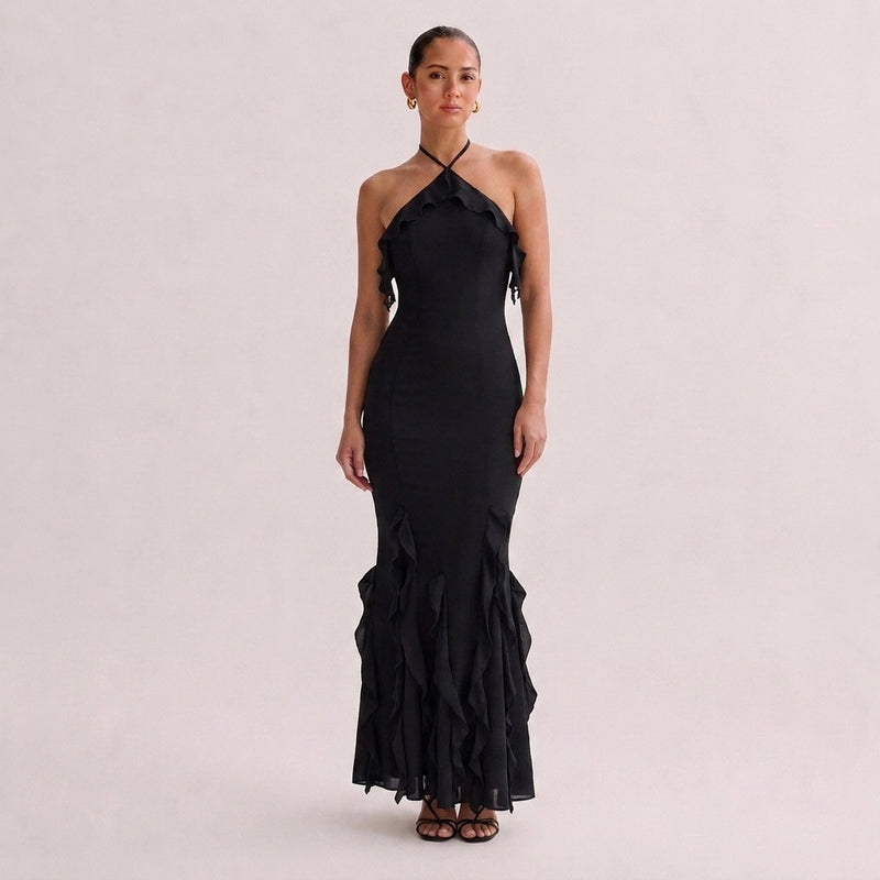 OLYVA – Elodie Rüschen-Maxikleid