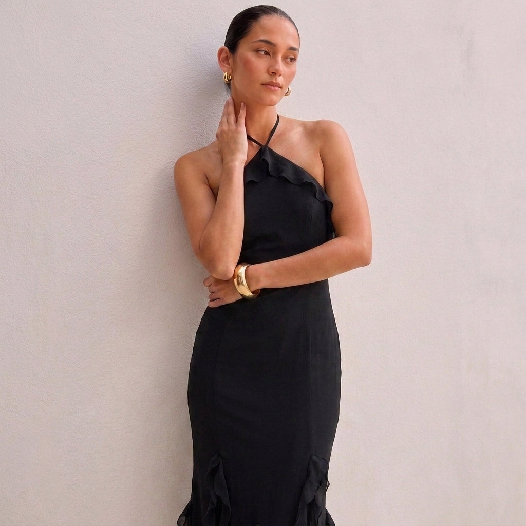 OLYVA – Elodie Rüschen-Maxikleid