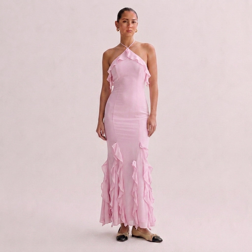 OLYVA – Elodie Rüschen-Maxikleid