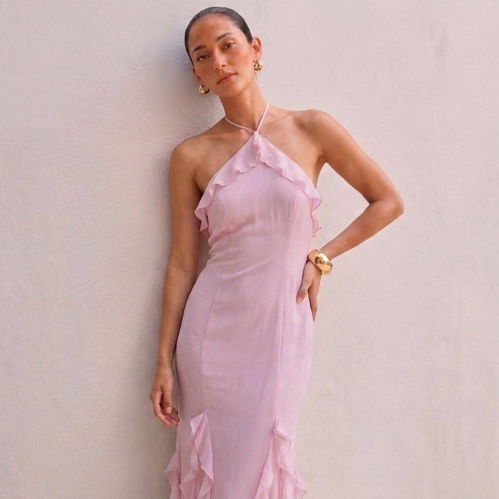 OLYVA – Elodie Rüschen-Maxikleid