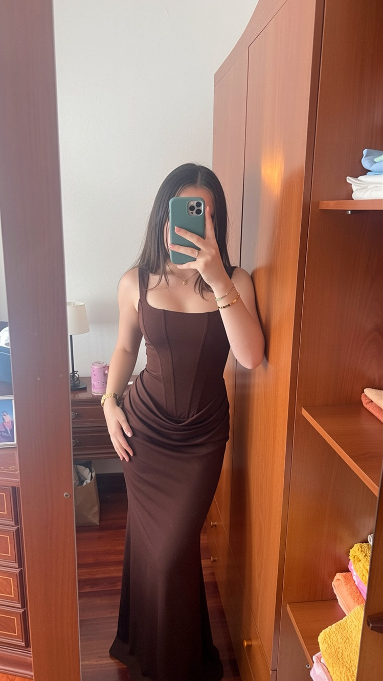 OLYVA-Satin-Maxikleid